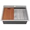 Ruvati 25 x 20 inch RV Workstation Drop-in Topmount Bar Prep Kitchen Sink 16 Gauge Stainless Steel RVH8205 - alternate 1